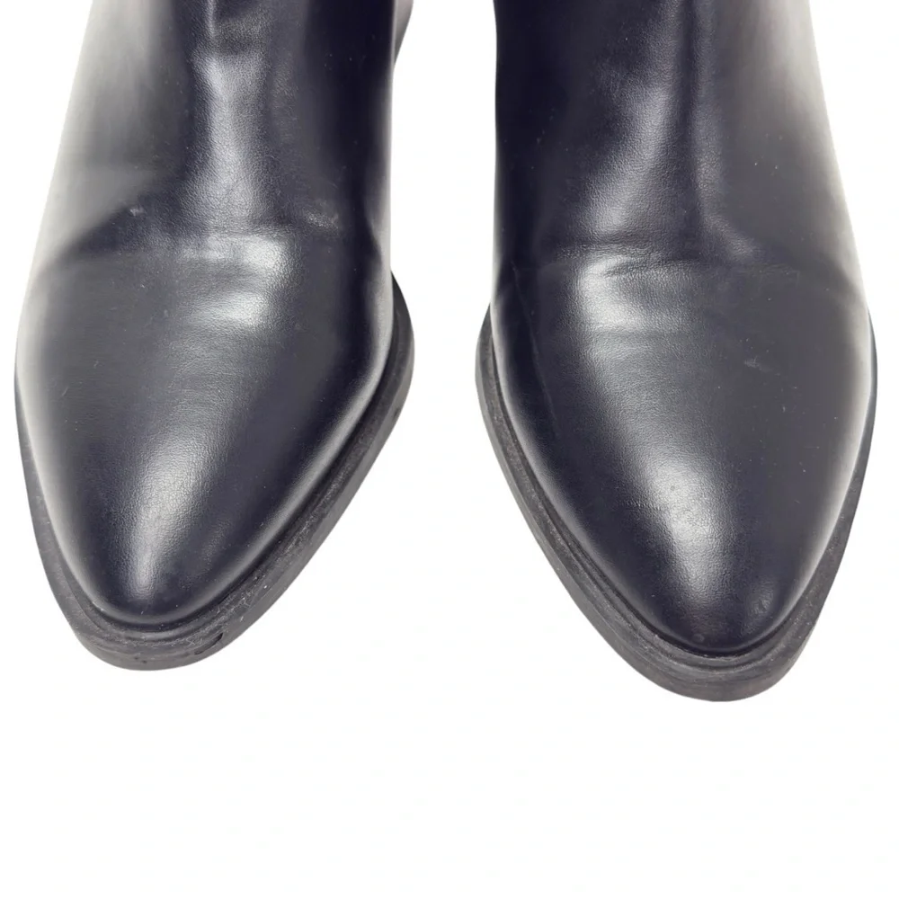 Tommy Hilfiger Black and Gold Ankle Booties with Side-Zip
